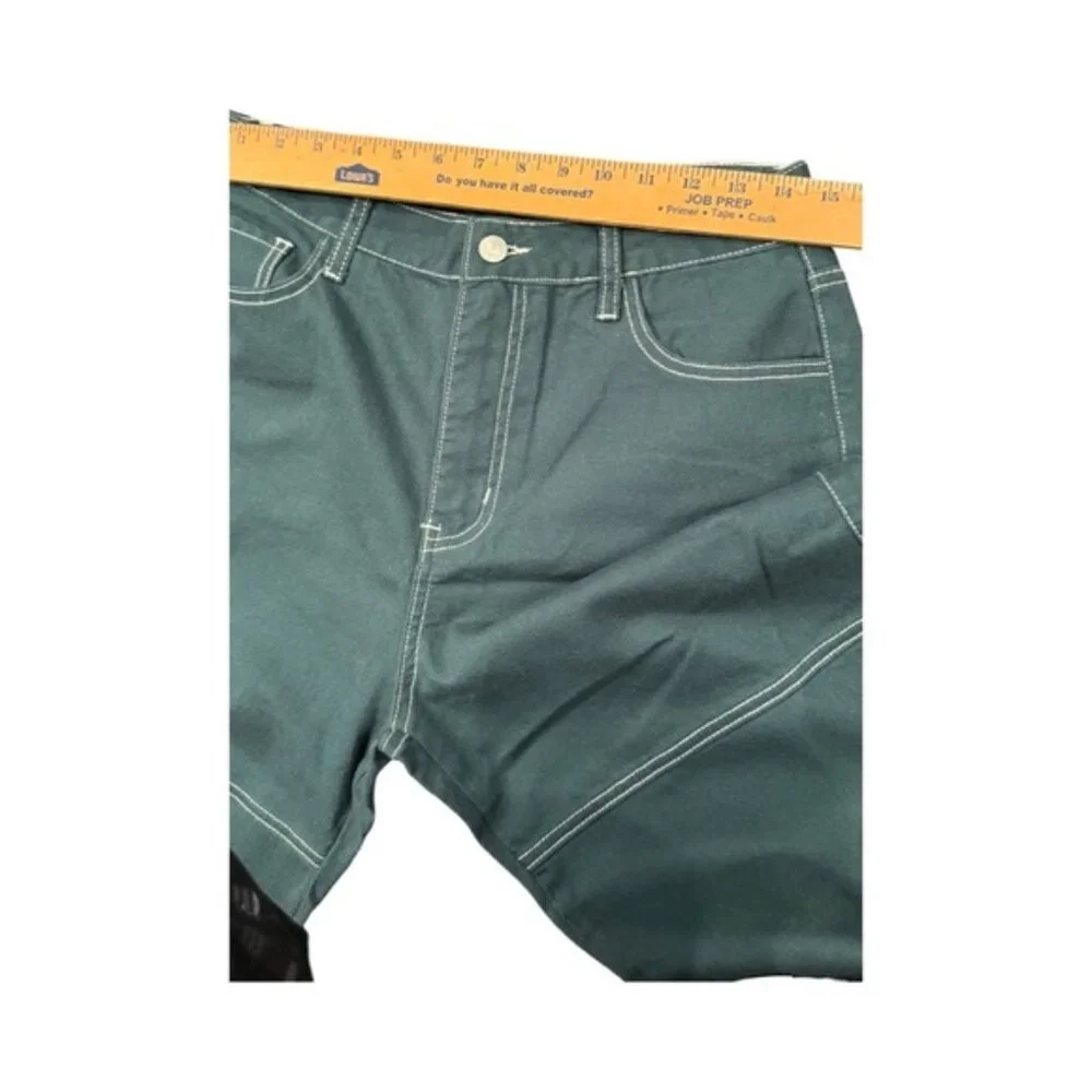 S.O.N.G. Teal Wide-Leg Jeans | Y2K Streetwear | Alt Utility Denim | Size 28 - Picture 7 of 8